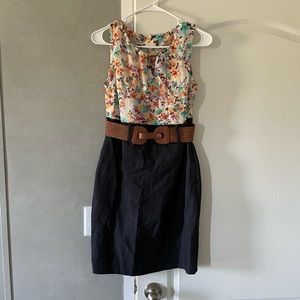 Multicolor and denim dress
